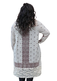 Vocal Apparel - Curvy Lace Contrast Cardigan