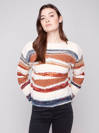 Charlie B - Patchwork Knit Long Sleeve Sweater