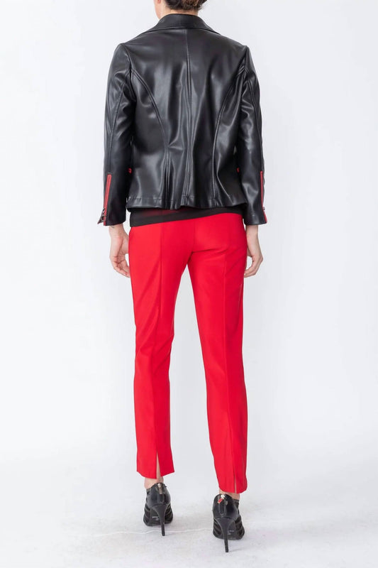 Ic Collection - Faux Leather Biker Jacket