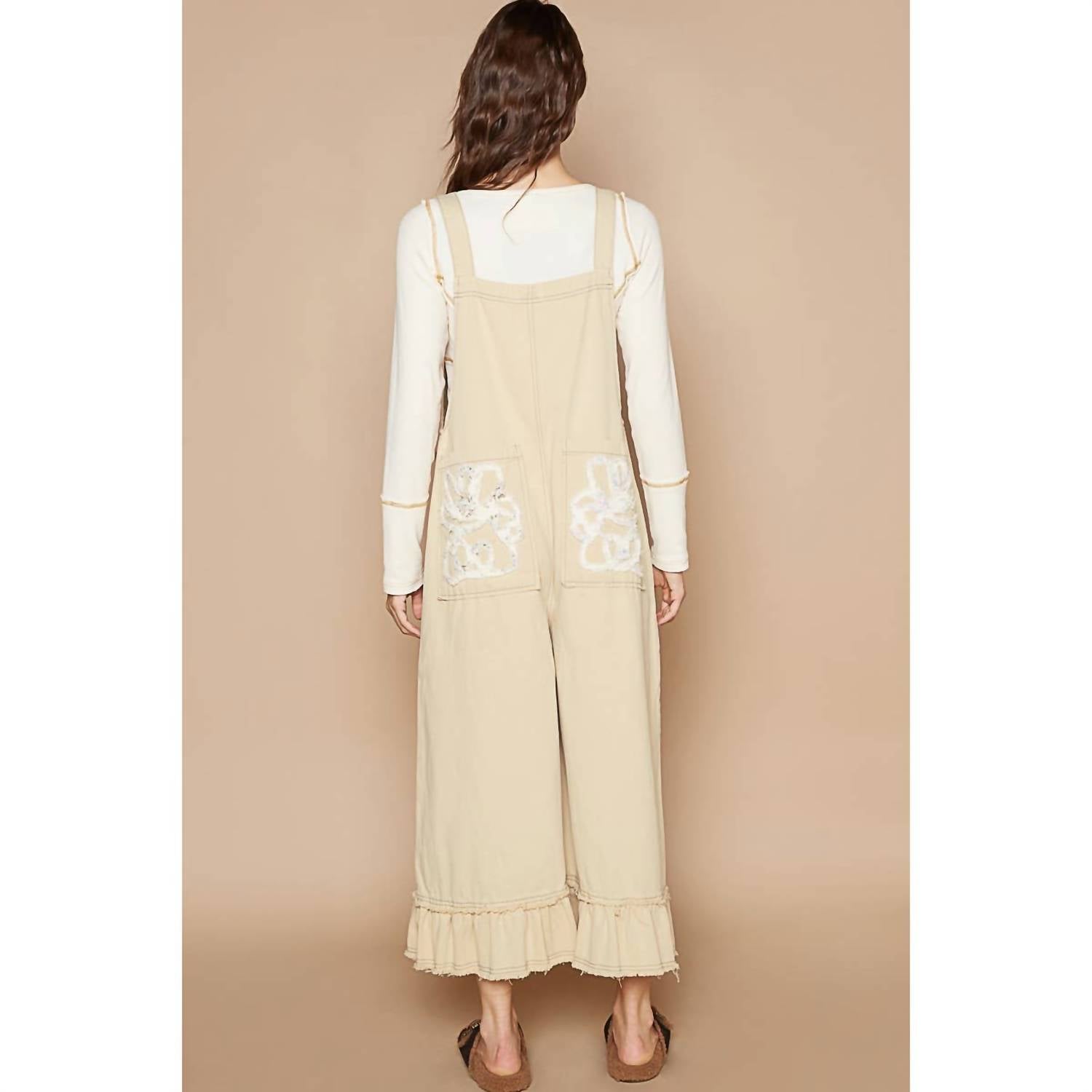 Pol - Ruffled Hem Overalls