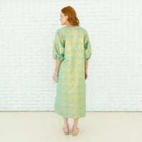 Caryn Lawn Coco Jacquard Dress in lime - women's dress - alternate view