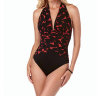 Magicsuit - Petal Pusher Jenn V-Neck Shirred One Piece Swimsuit