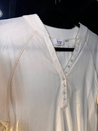 Bluivy - Viv Button Front Jersey Knit Henley Top
