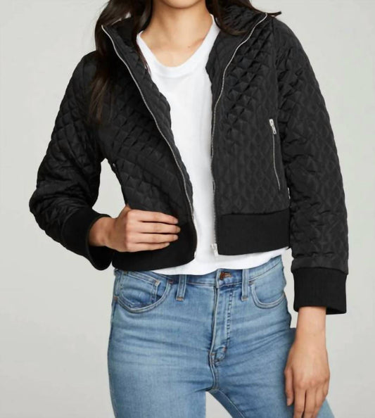 Chaser - Cropped Quilted Hooded Jacket with Rib