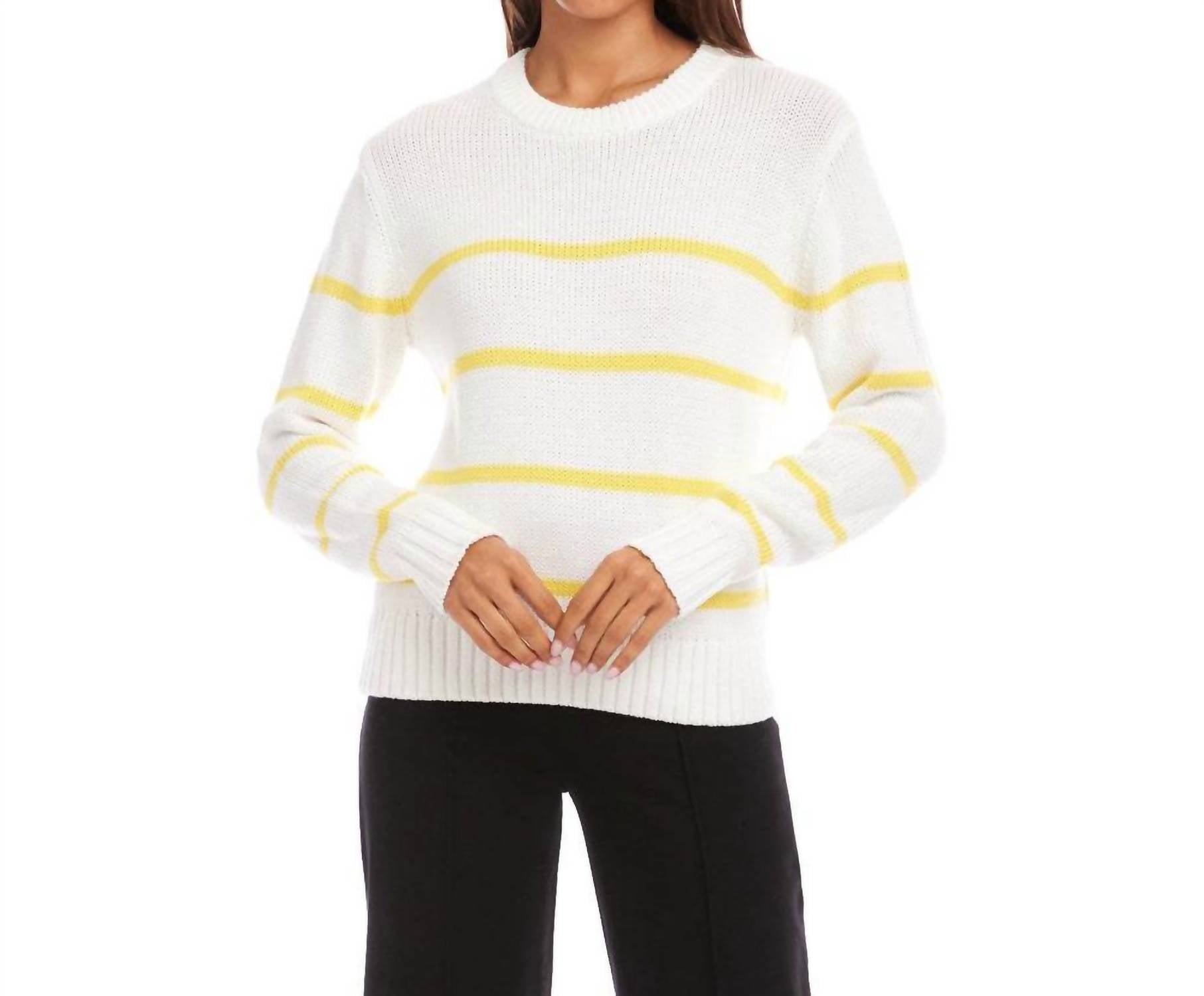 Karen Kane - Stripe Crewneck Sweater