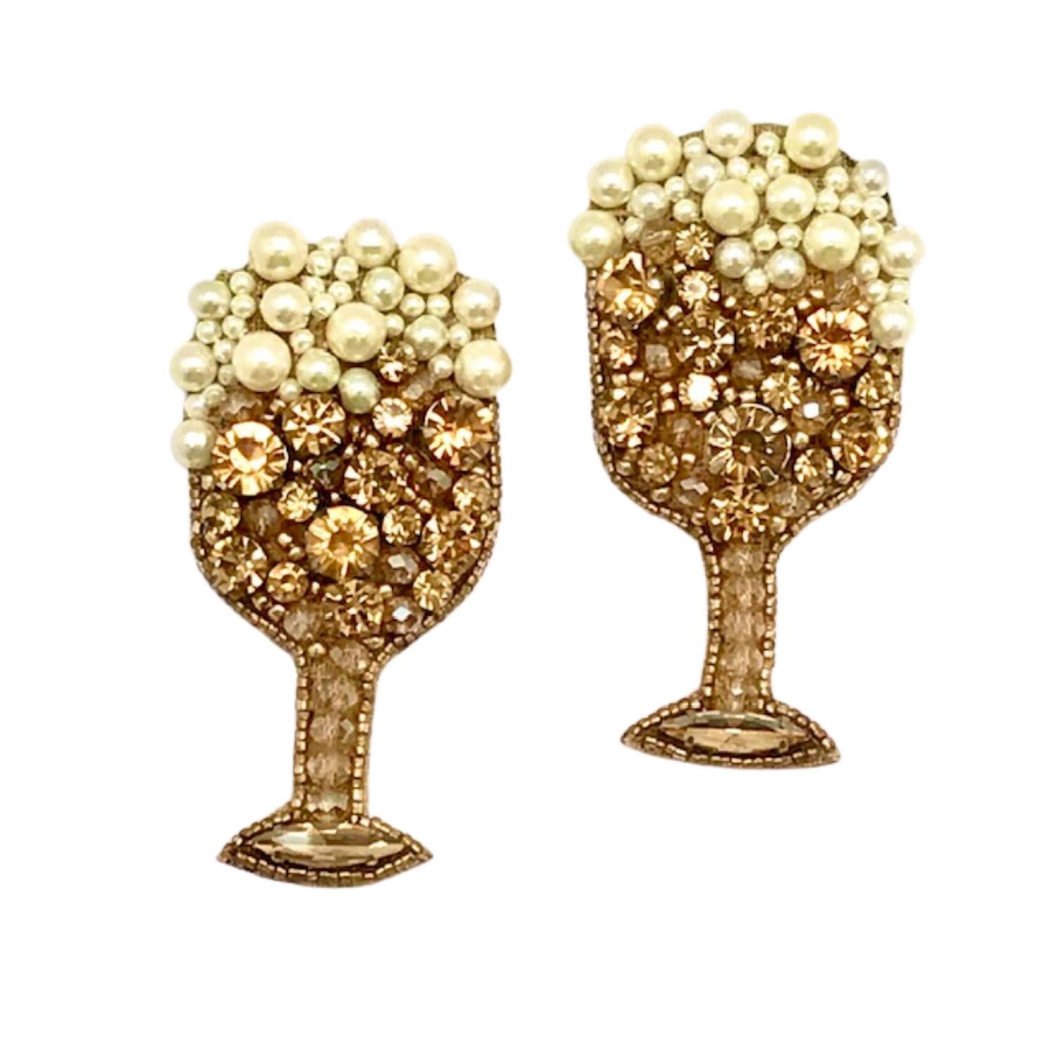 Allie Beads - Champagne Glass Earrings