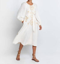 Greek Archaic Kori - Lefkada Midi Dress With Belt