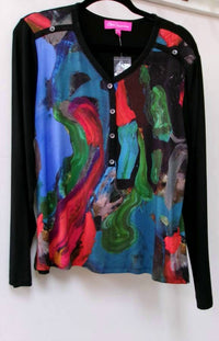 Claire Desjardins Women's Long Sleeve Top in blue red black green - women's shirt