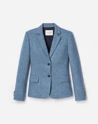 Lafayette 148 Women's Double Button Fitted Blazer in bluebell multi - women's jacket