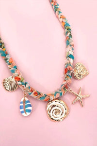 Josslyn By Wall To Wall - Boho Beach Charm Scarf Necklace