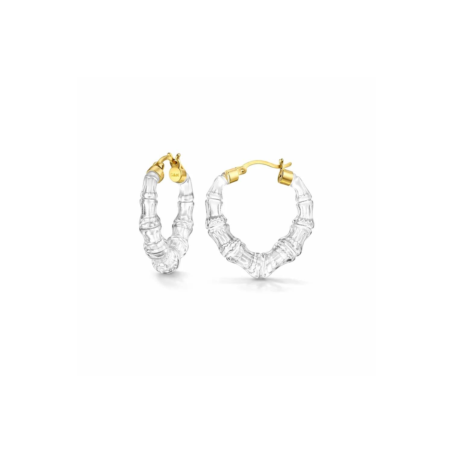 Gold & Honey - Women's Mini Heart Bamboo Hoop Earrings