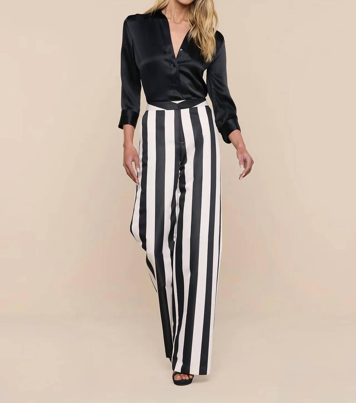 L'Agence - Women's Livvy Satin Straight-leg Trouser