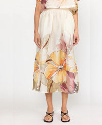 CHRISTY LYNN Trina Midi Skirt in eden ivory - women's skirt - detail view