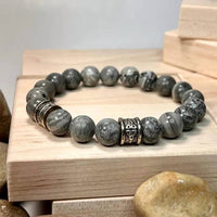 Faire - MAPSTONE JASPER GEMSTONE TRINITY BRACELET