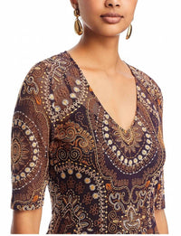 Johnny Was Loving Is Easy Mesh Midi Dress in multi - women's dress - detail view