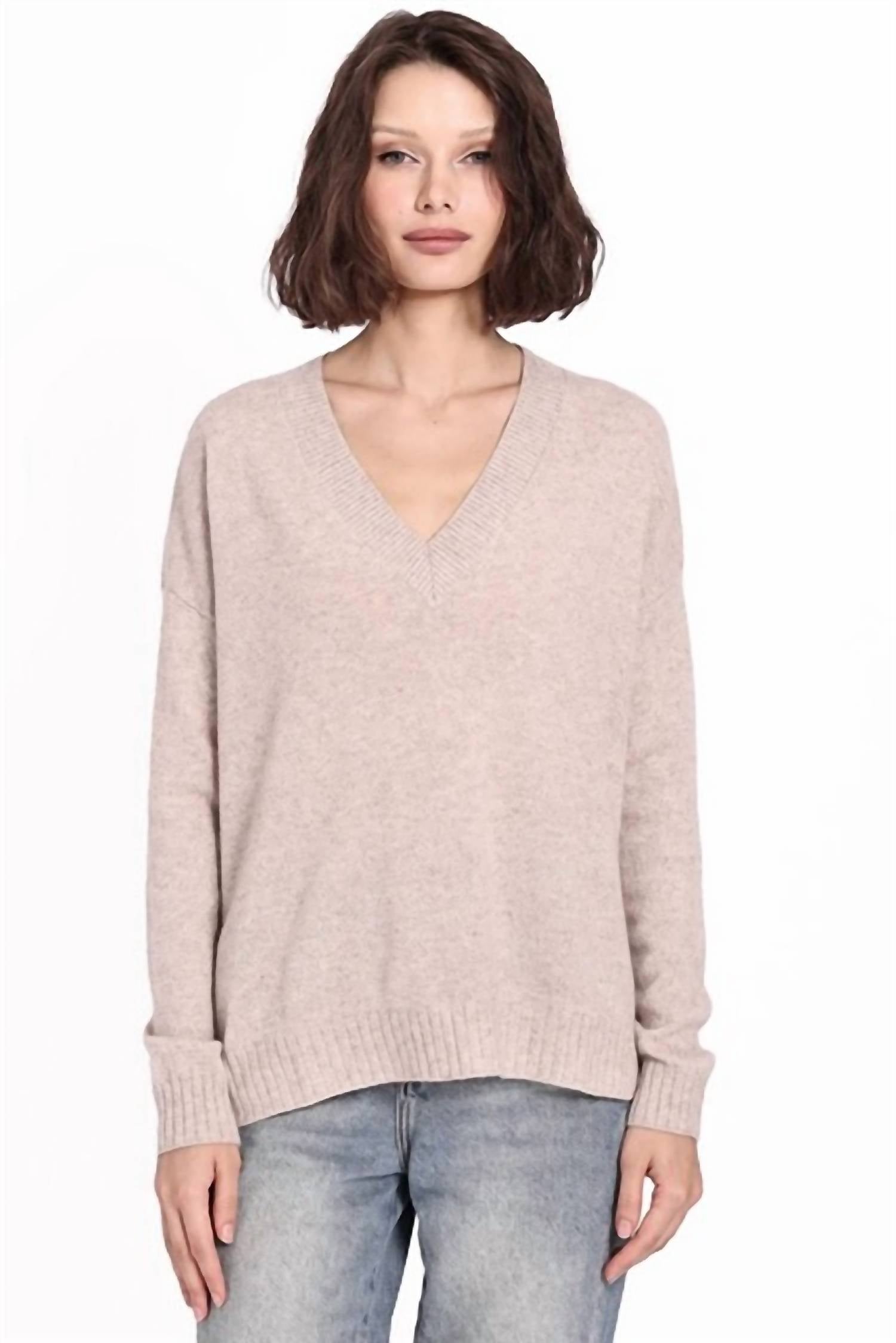 Minnie Rose - Long And Lean V-neck Sweater