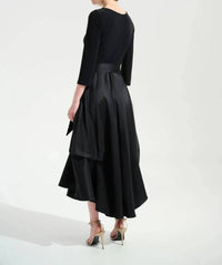 Joseph Ribkoff - Pleated Taffeta Midi Fit And Flare Dress