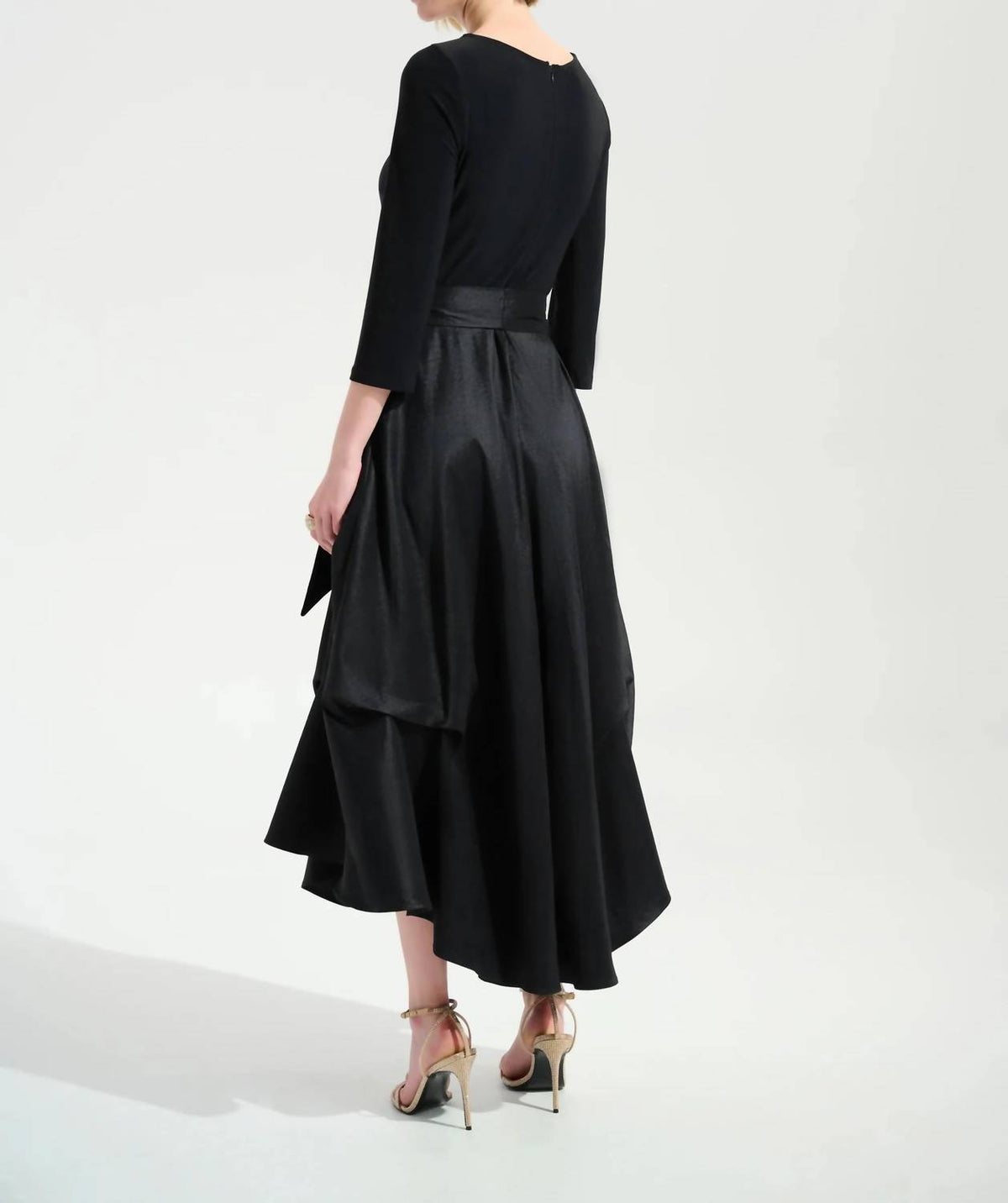 Joseph Ribkoff - Pleated Taffeta Midi Fit And Flare Dress