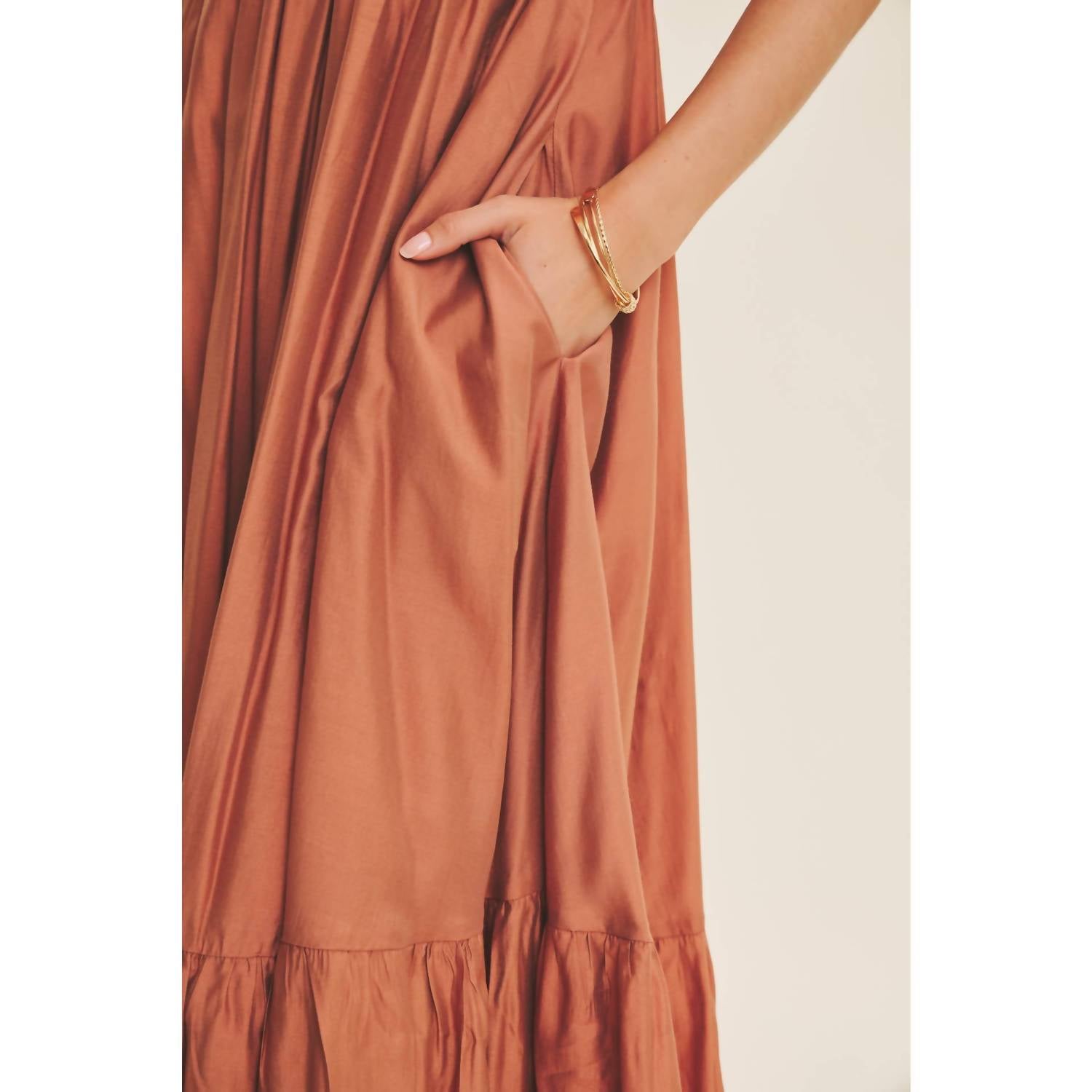 In February - Sweetheart Smocked Flowy Midi Dress