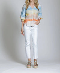 Apny - Watercolor Blouson Sleeve Shirt