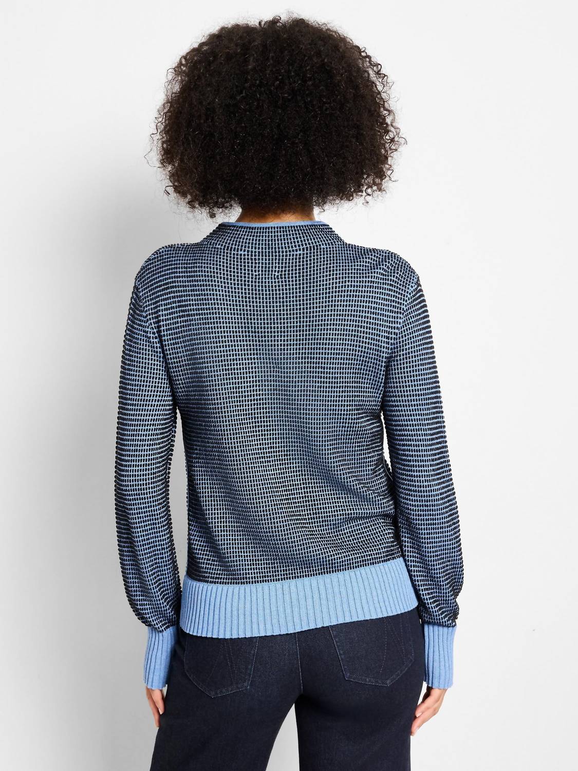 Nic + Zoe - Funnel Neck Pixel Knit Sweater