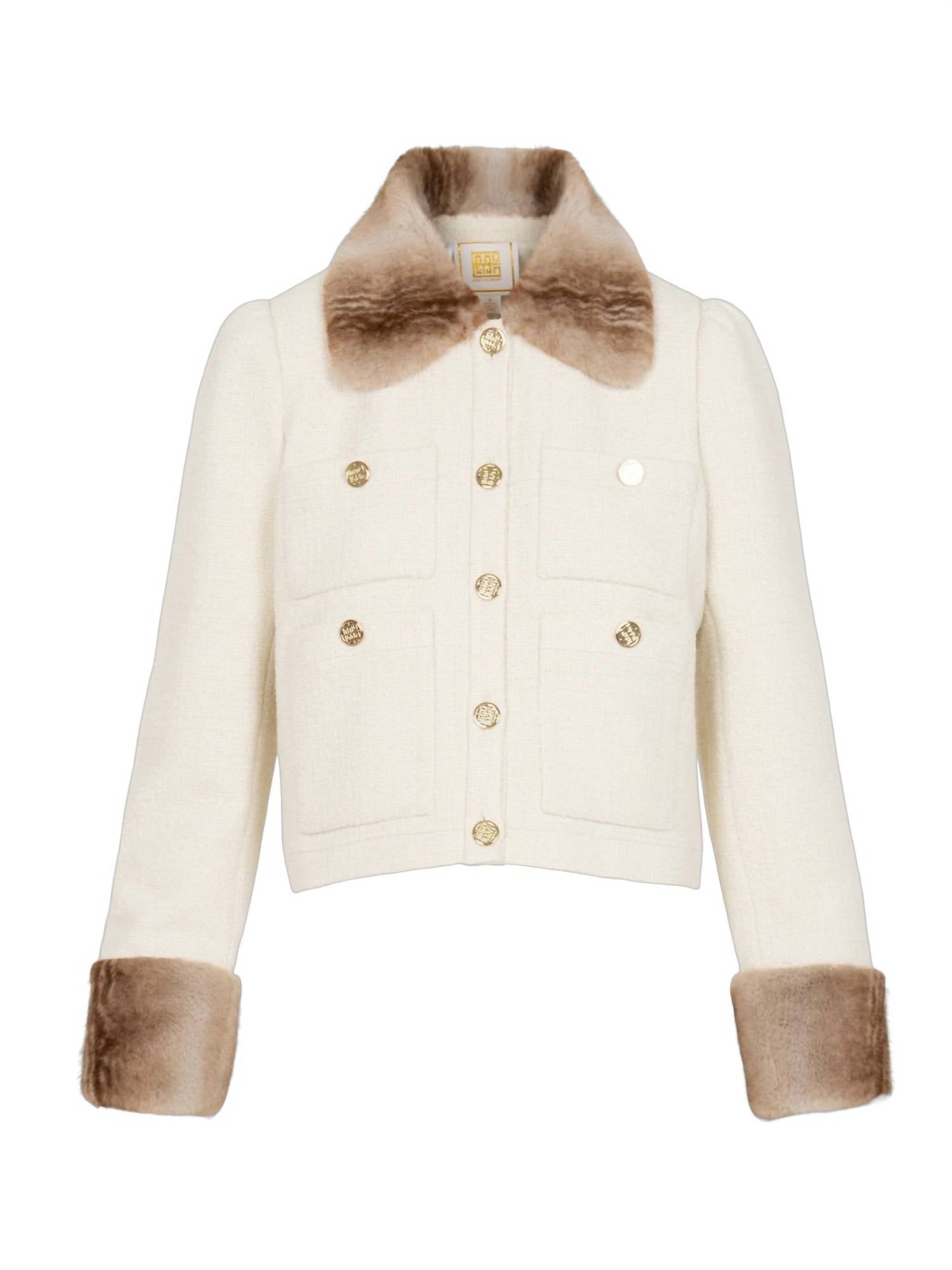 Emily McCarthy Lady Cropped Jacket in winter white - women's jacket - view 6