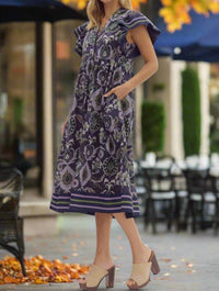 Entro - Flutter Sleeve Cotton Midi Dress