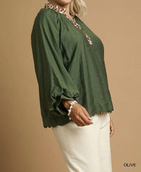 Umgee - Balloon Sleeve Blouse - Plus