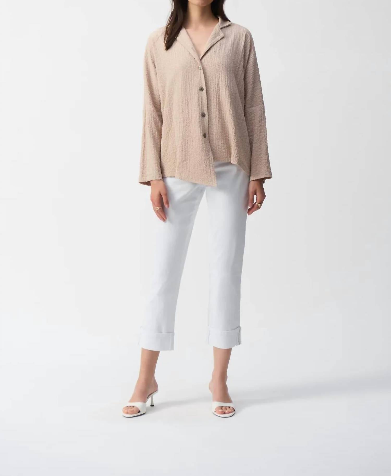 Joseph Ribkoff - Textured Woven Asymmetrical Jacket