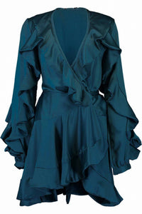 Patbo - Ruffle Sleeve Mini Wrap Dress