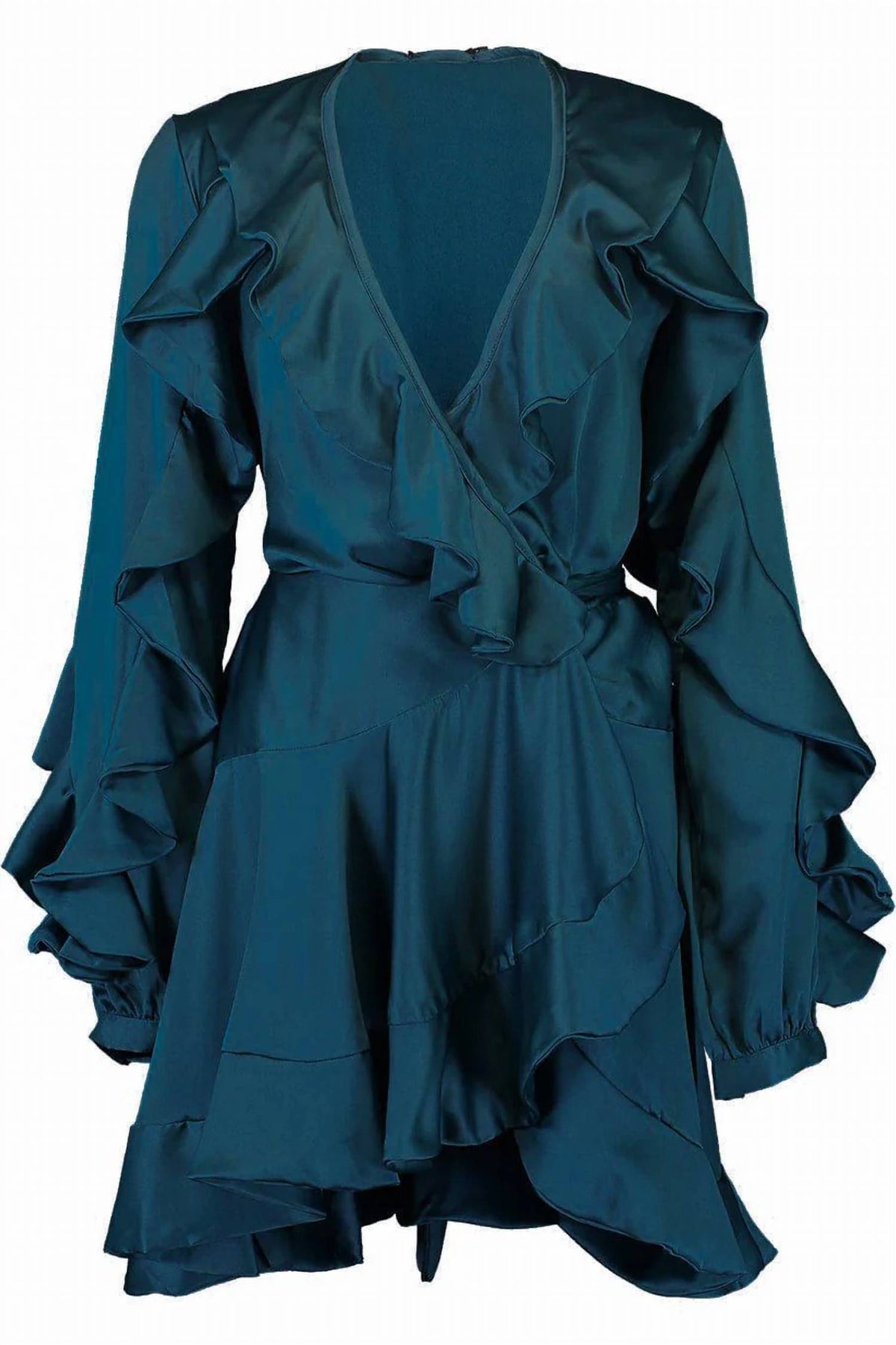Patbo - Ruffle Sleeve Mini Wrap Dress