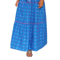 Peach Love Floral Print Front Bow Dress in blue - women's dress - alternate view