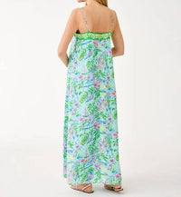 Lilly Pulitzer Amalfi Silk Maxi Dress in salt pond blue - women's dress - detail view