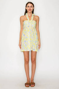 Meet Me In Santorini - Halter Mini Dress