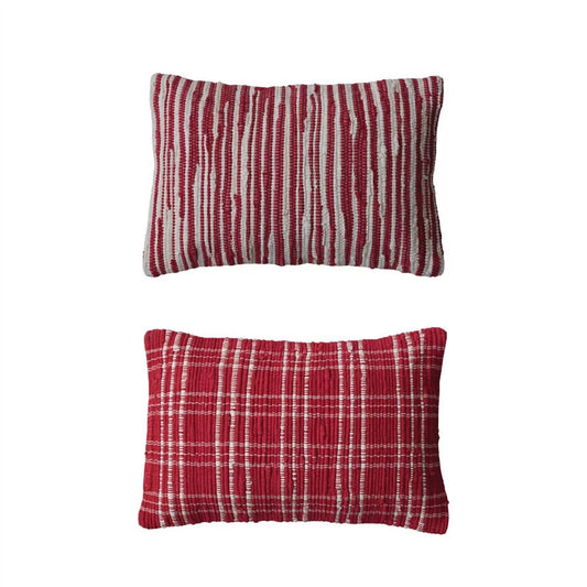 Creative Co-Op - Hand-woven Recycled Cotton Chindi Lumbar Pillow