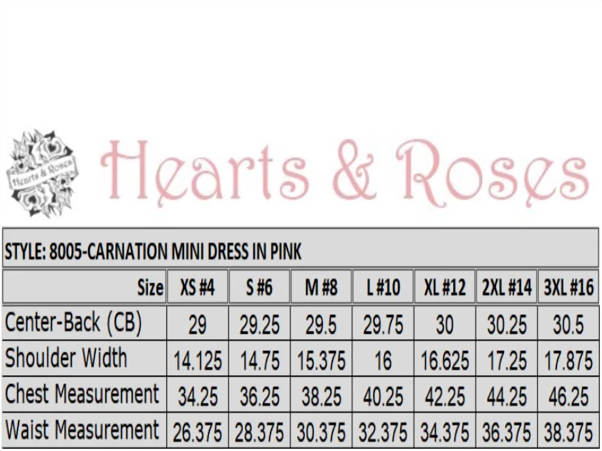 Hearts & Roses - Carnation Mini Dress