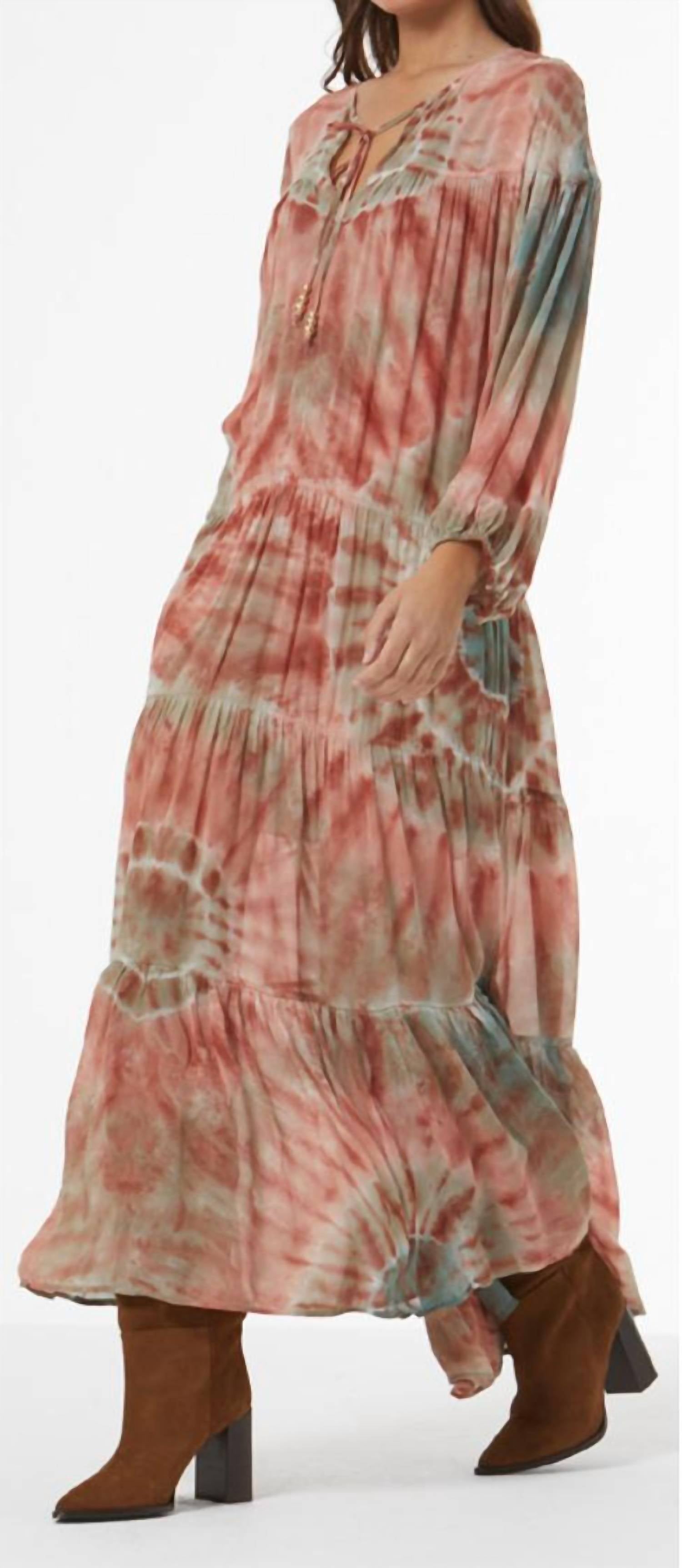 young fabulous & broke Callen Maxi Dress in deep rust venus wash - women's dress - alternate view