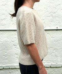 Things Between - Paisley Cable Knit Short Sleeve Top