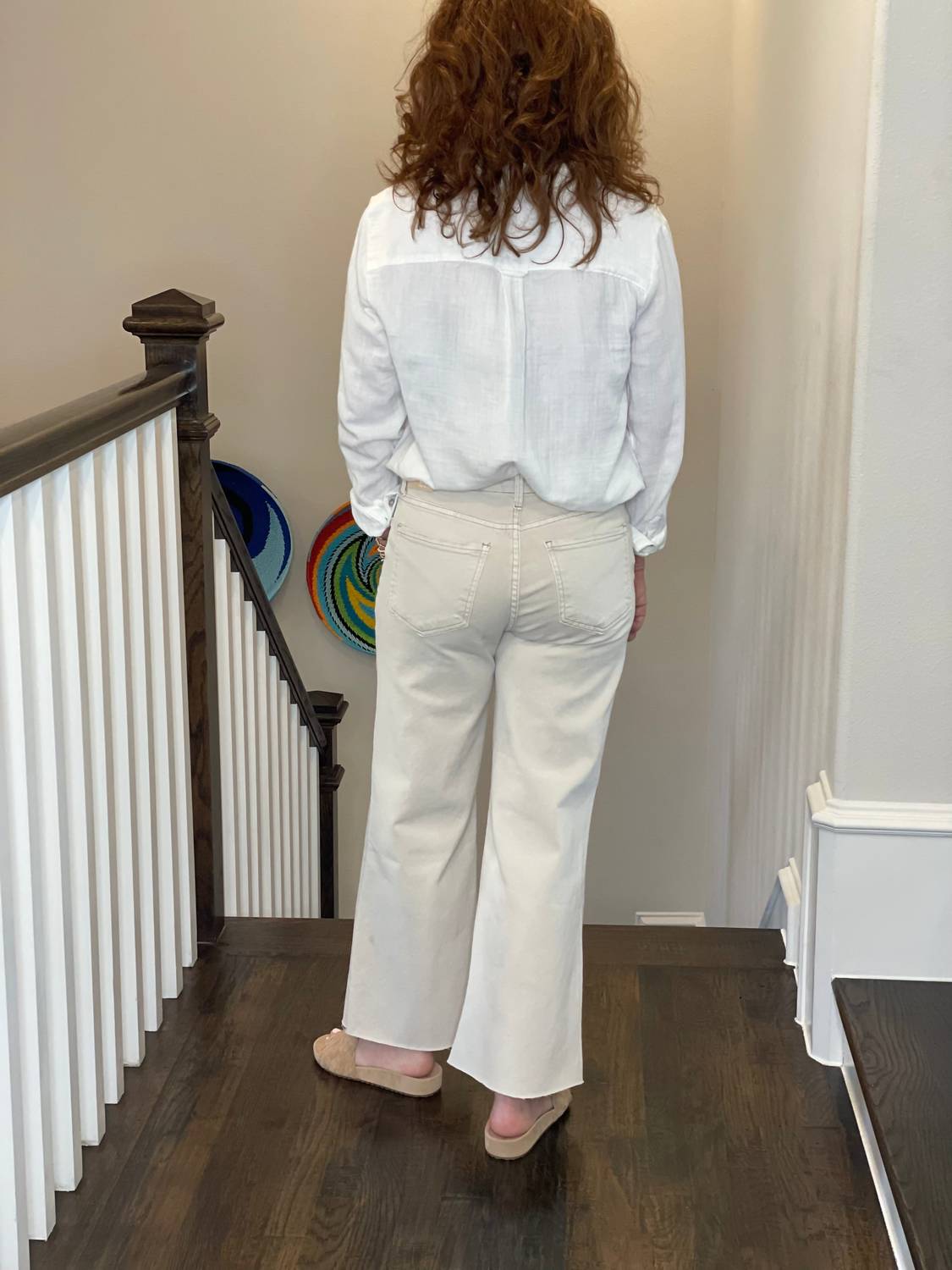 KUT FROM THE KLOTH Meg High Rise Wide Leg Jeans in ecru 1 - women's jeans - alternate view