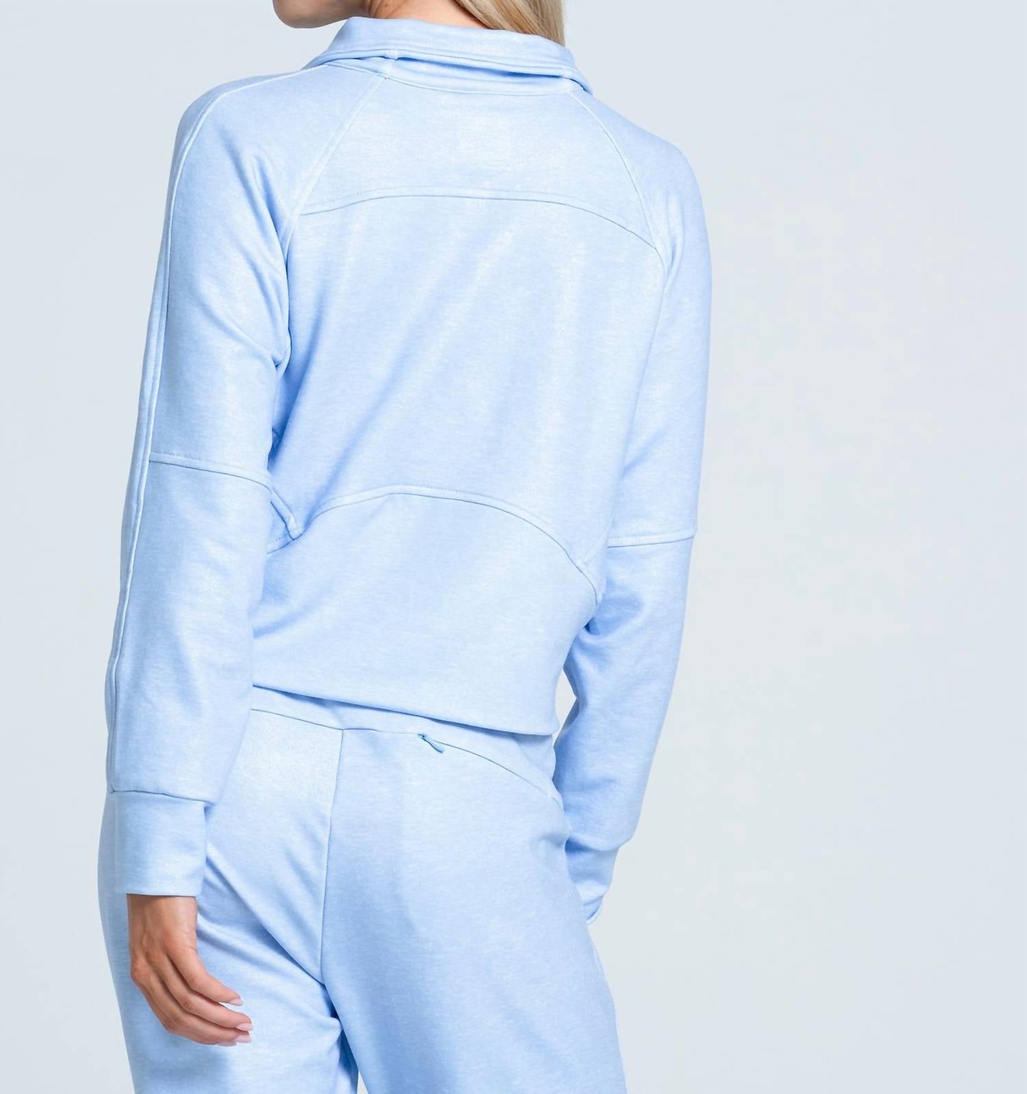 Lucky In Love - Renew Heather Zip Long Sleeve Sweater