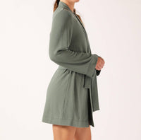 glyder Cloud Fleece Robe in basil - women's intimate - view 4