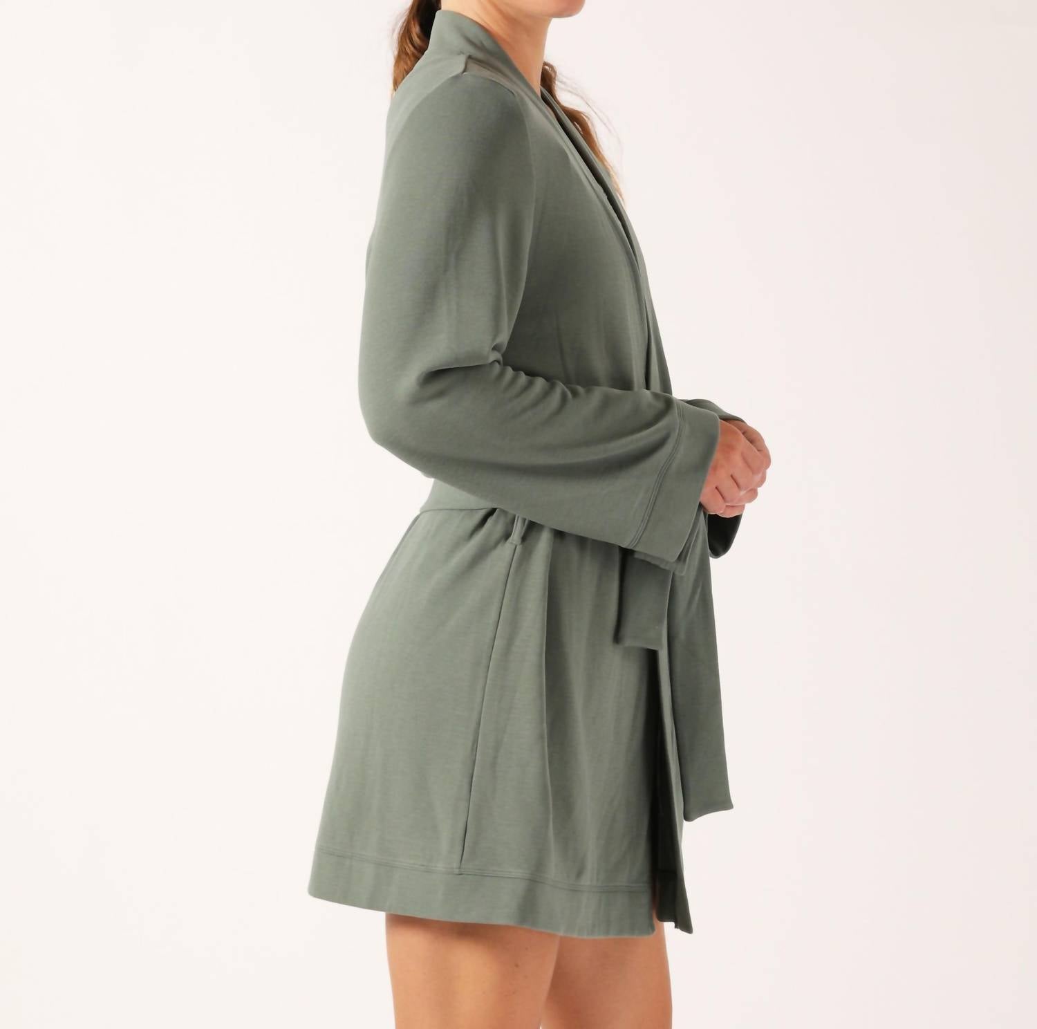glyder Cloud Fleece Robe in basil - women's intimate - view 4