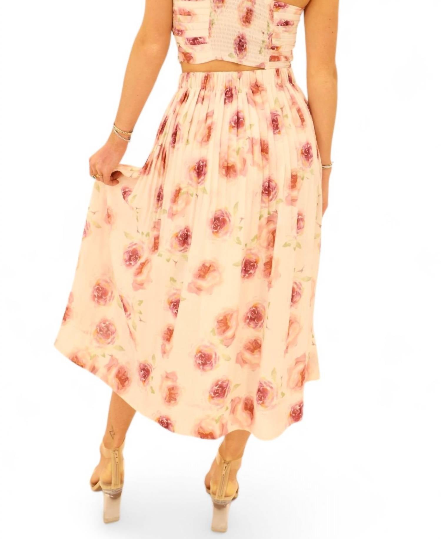Lucy Paris - La Jolla Pleated Floral Skirt
