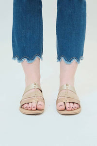 1822 Denim Ace 25" Crop Capri Scalloped & Frayed Hem Jeans in blue - women's jeans - alternate view