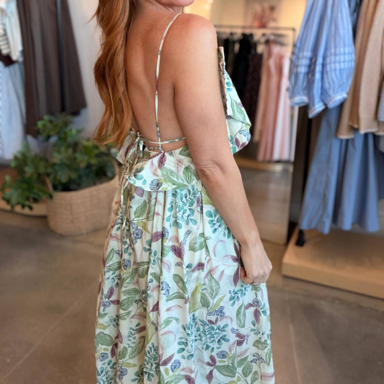 Heyson Audry Floral Ruffle Maxi Statement Dress in green - women's dress - view 7