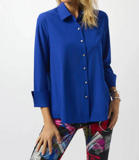 Joseph Ribkoff - Stretch Poplin Button-front Boxy Shirt