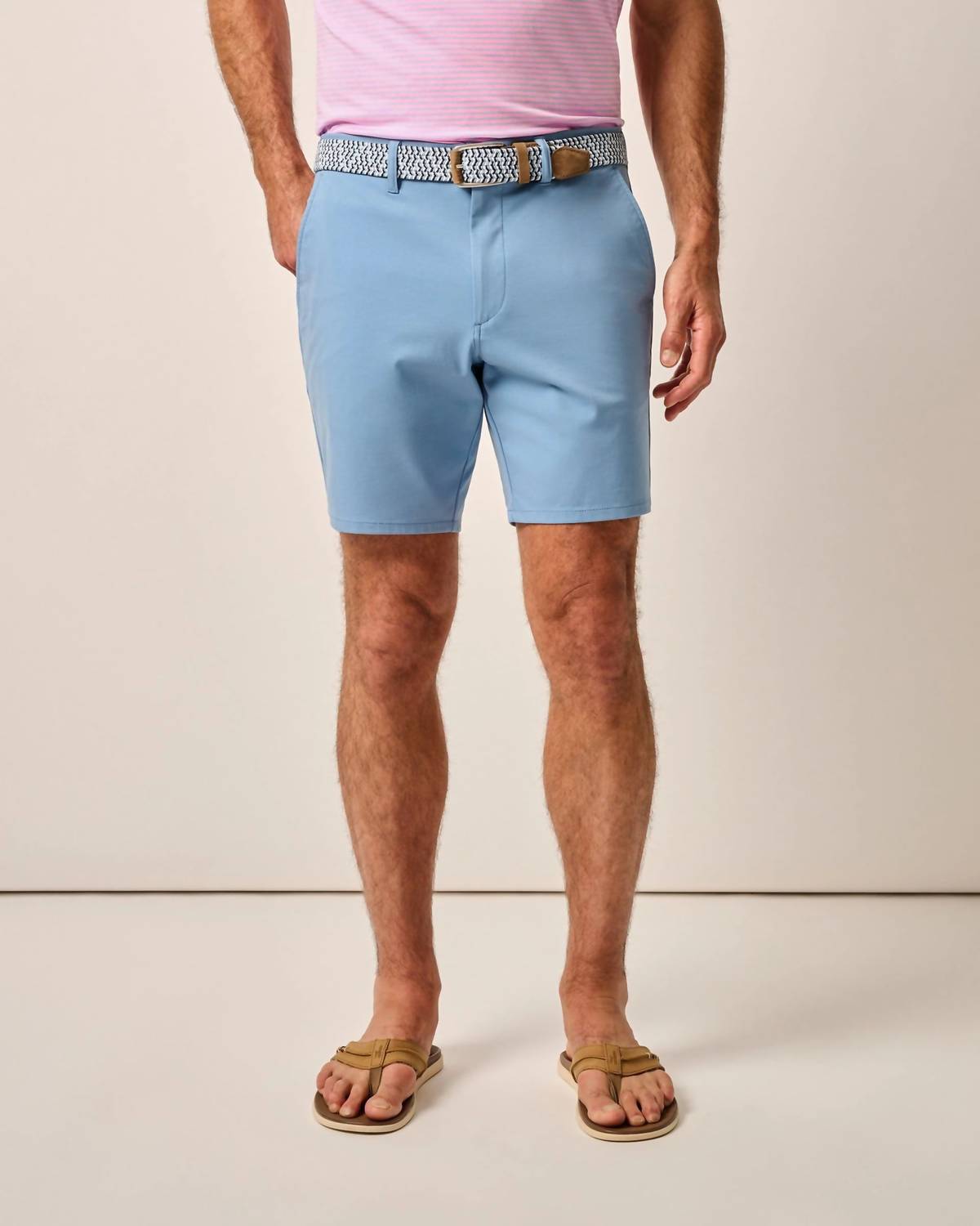 JOHNNIE-O Jupiters Stretch Performance Shorts in blue horizon - men's shorts - detail view