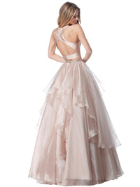 Sherri Hill - Two-Piece Satin Top Chiffon Skirt Prom Dress