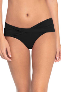 Robin Piccone Ava Twist Bikini Bottom in black - women's swimwear