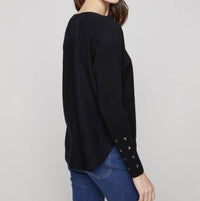 Charlie B - Round Hem Sweater With Lace-up Sleeve Detail
